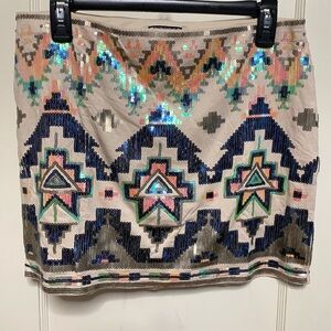 Express size medium sequin pattern skirt